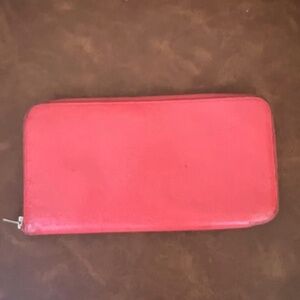 Hermes Azap Long Silk In Veau Epsom Zip Round Wallets Orange